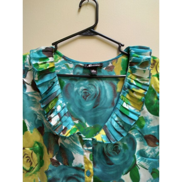 AB Studio Ruffle Blouse Size XL - Picture 4 of 6